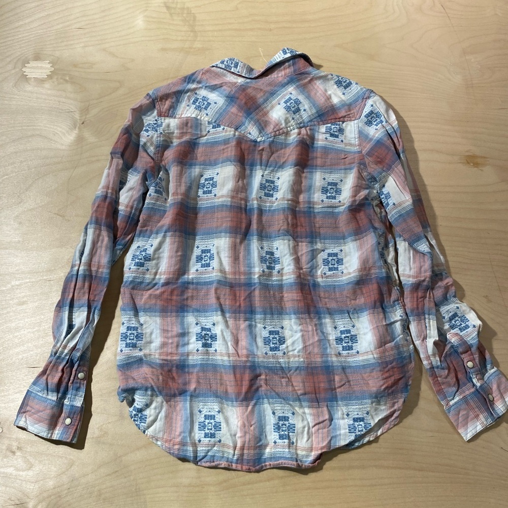 American Eagle Vintage Boyfriend Snap Closure Shirt Medium (FK) - Picture 11 of 15